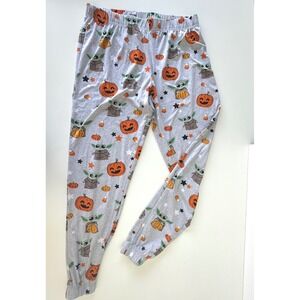 Halloween Star Wars Baby Yoda Pumpkin Pajama Pants Womens Loungewear Size S C‎